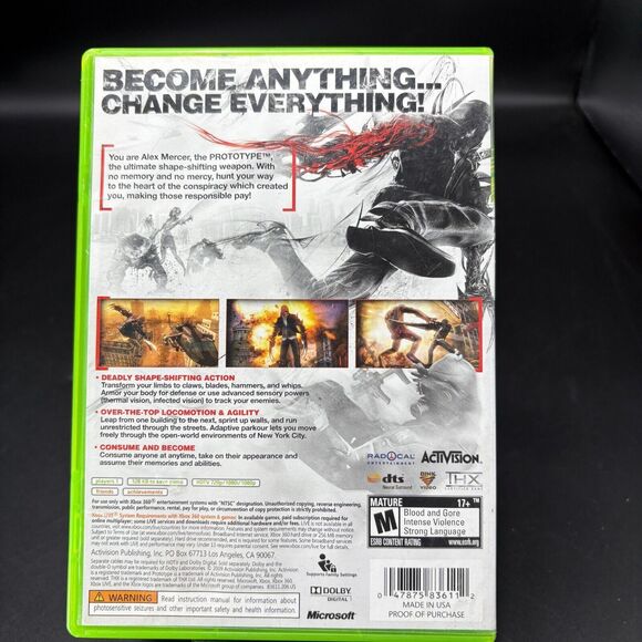 Prototype (Microsoft Xbox 360, 2009)‎ CIB - Picture 4 of 10